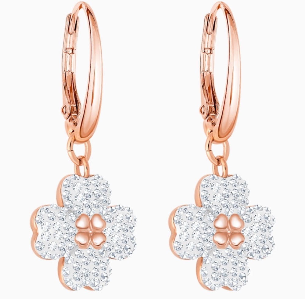 Swarovski crystal rose gold earrings